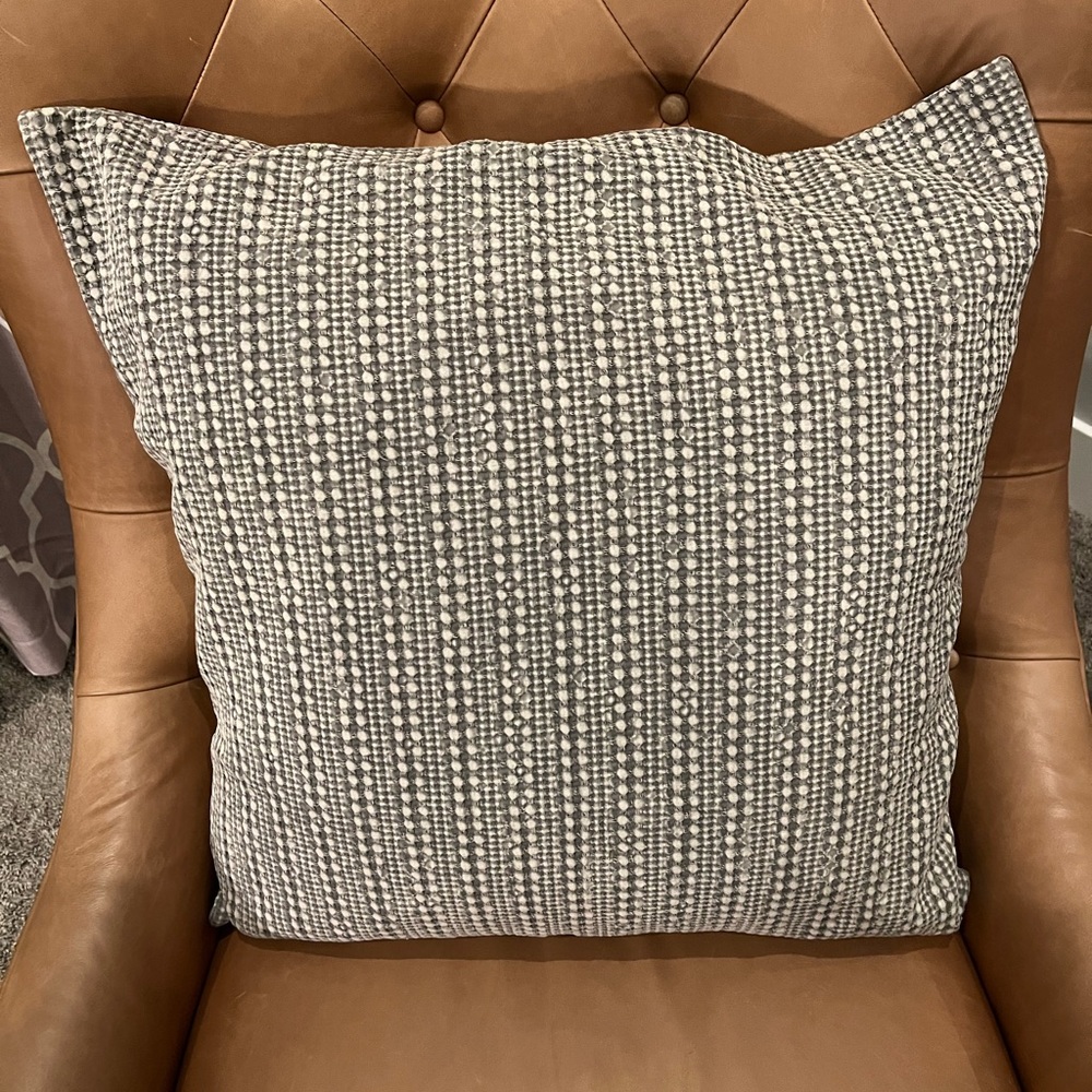 Pottery barn honeycomb gray pillow cover 24 in X 24 in
